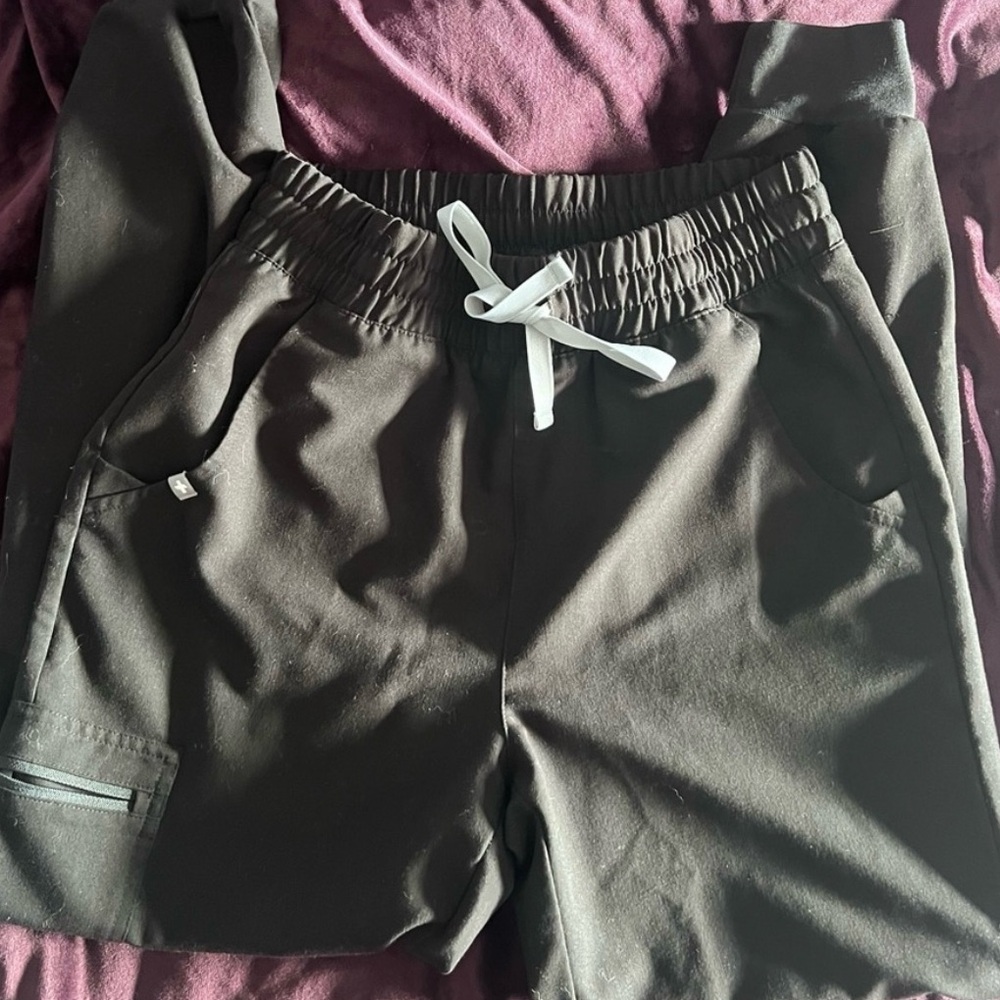 Figs Black Zamora High Waisted Joggers